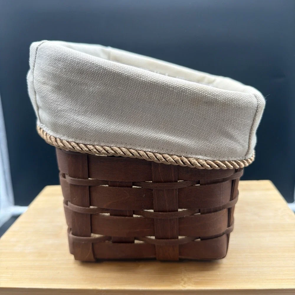 Longaberger 2010 Dark Stain Sort & Store Medium Bin Basket Liner Protector